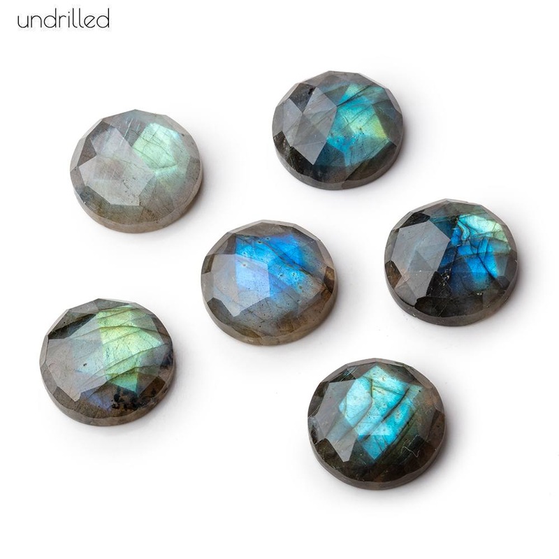 16mm Rose Cut Labradorite Faceted Cabochon Focal Beads – Undrilled (ONLINE ORDER ONLY)