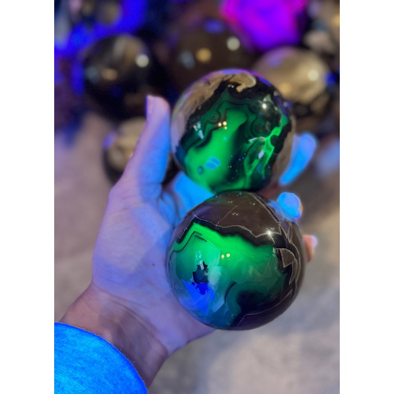 Volcano Agate Crystal Spheres, UV Fluorescent Crystal Balls (ONLINE ORDER ONLY)