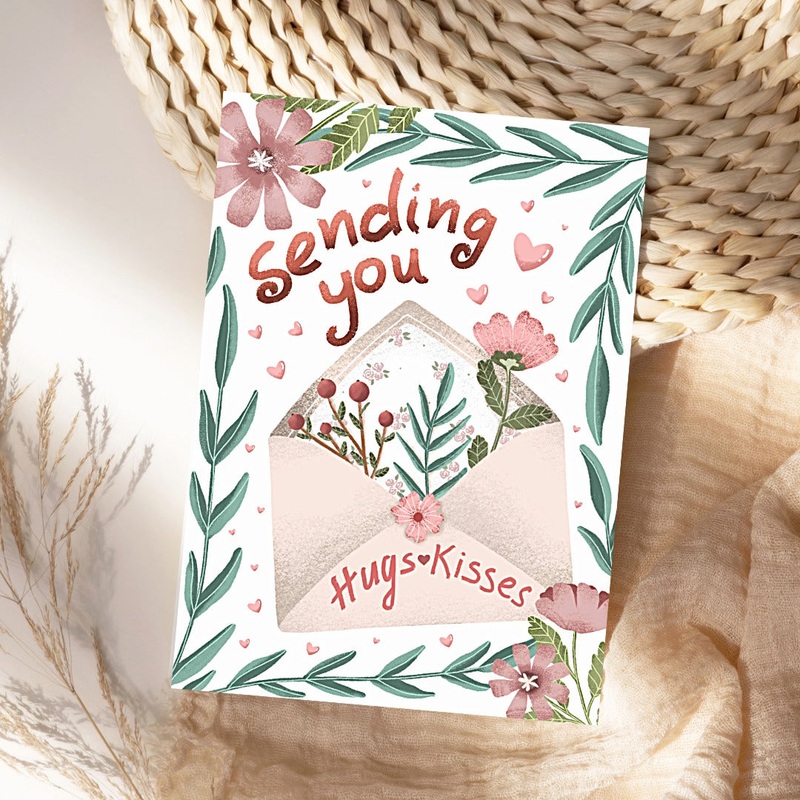 Sending Hugs and Kisses Get Well Soon Card (ONLINE ORDER ONLY)
