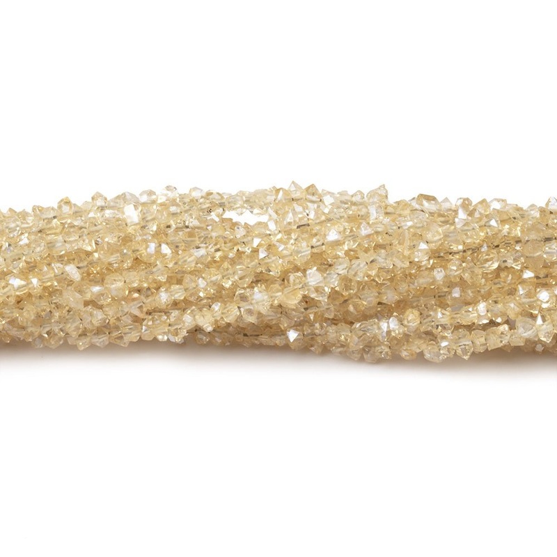 2×1-3×1.5mm Yellow Double Terminated Quartz Beads 15.5 inch 300 pieces (ONLINE ORDER ONLY)