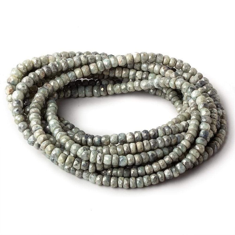 3.5-5mm Mystic Green Cat’s Eye Quartz Faceted Rondelles 16 inch 134 beads (ONLINE ORDER ONLY)