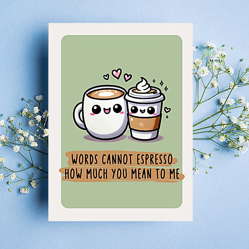 Cute Espresso Love You Card (ONLINE ORDER ONLY)
