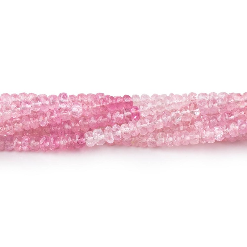 3-3.5mm Pink Burmese Tourmaline Faceted Rondelle Beads 16 inch 200 pieces AAA (ONLINE ORDER ONLY)