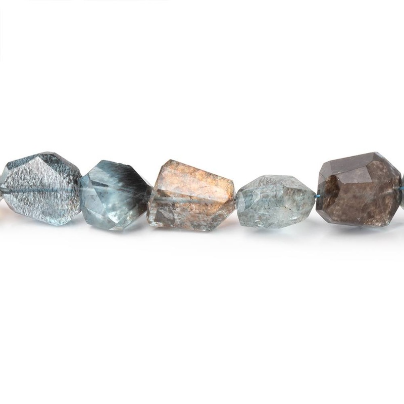 8-12mm Copper Moss Aquamarine Faceted Nugget 16 inch 42 Beads AAA (ONLINE ORDER ONLY)