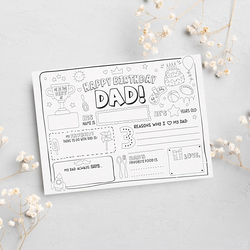 Coloring Dad Happy Birthday Card (ONLINE ORDER ONLY)