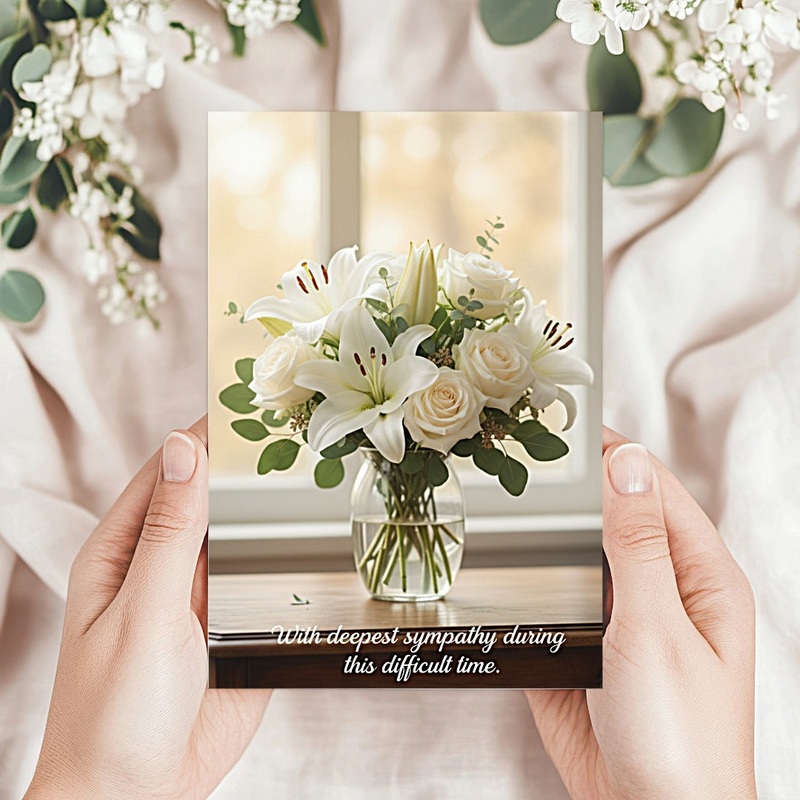 Sympathy with Flowers Card (ONLINE ORDER ONLY)