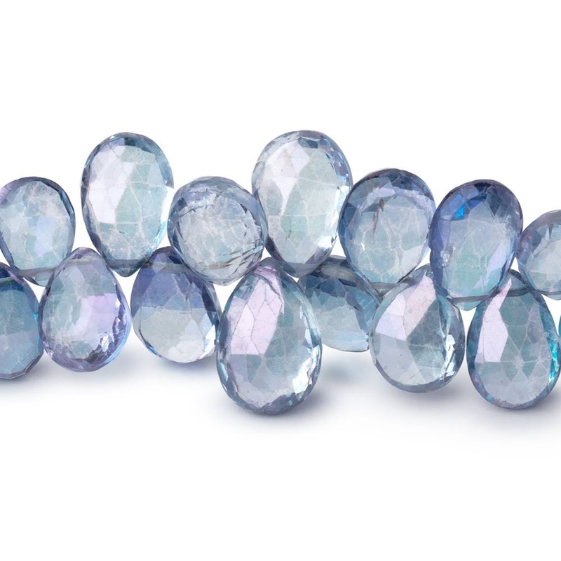 8×6.5-12x8mm Mystic Blue Topaz Faceted Pear Beads 8 inch 60 pieces (ONLINE ORDER ONLY)