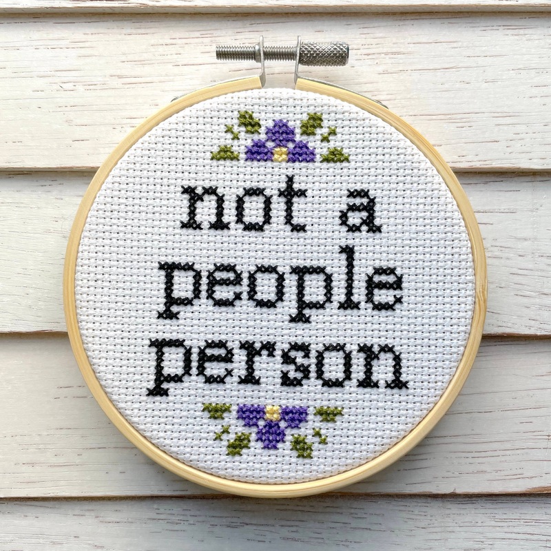 Not a People Person Cross Stitch Kit  Snarky Floral Design (ONLINE ORDER ONLY)