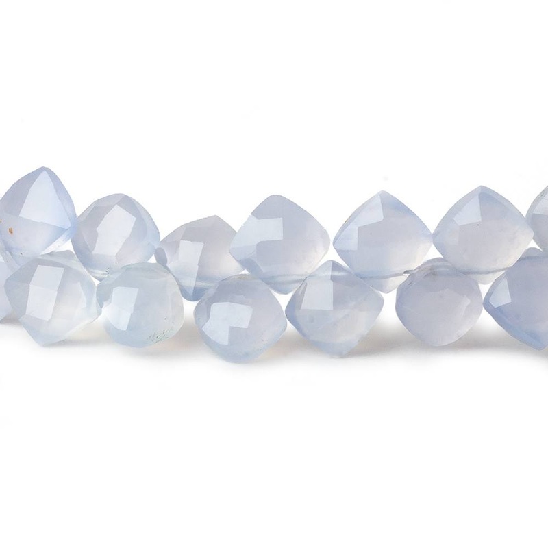 6x6mm Turkish Blue Chalcedony faceted pillow beads 7.5 inch 56 pieces A (ONLINE ORDER ONLY)