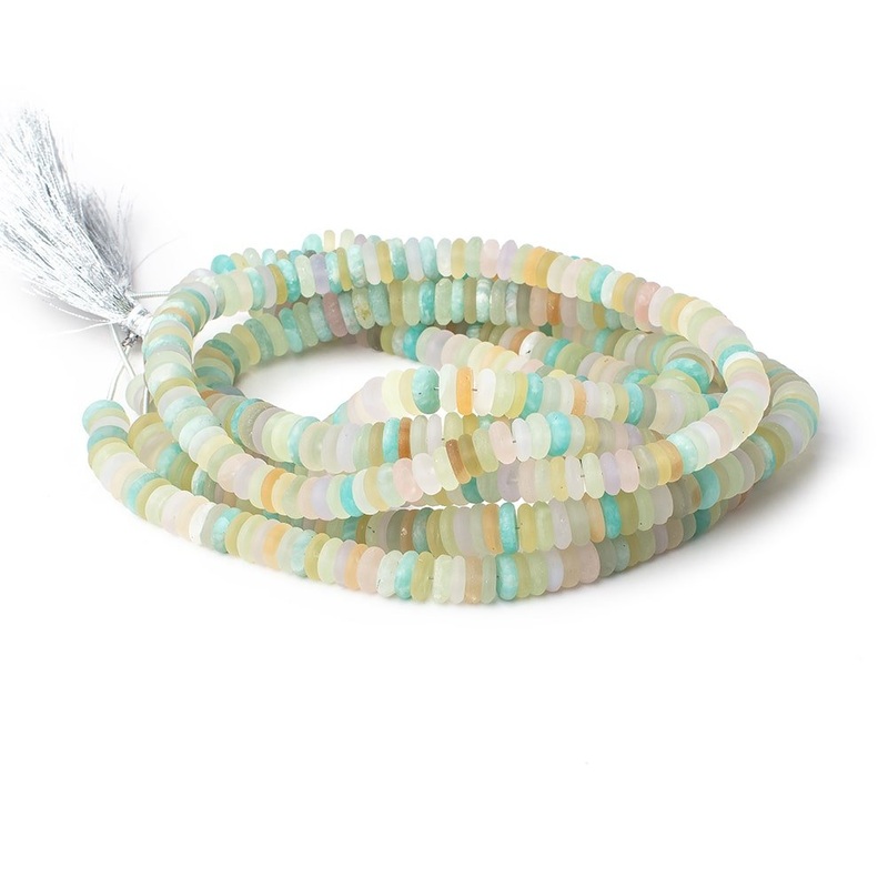 7.5-8.5mm Matte Multi Gemstone Plain Rondelle Beads 20 inch 196 pieces AA (ONLINE ORDER ONLY)