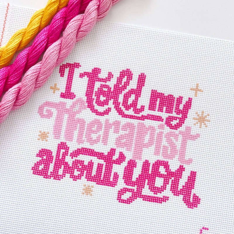 Cotswold Co Designs – Mental Health Needlepoint Canvas, Modern Cheeky Needlepoint Pillow Canvas, 13 Mesh, 9×6 design, Snarky Needlepoint Canvas (ONLINE ORDER ONLY)