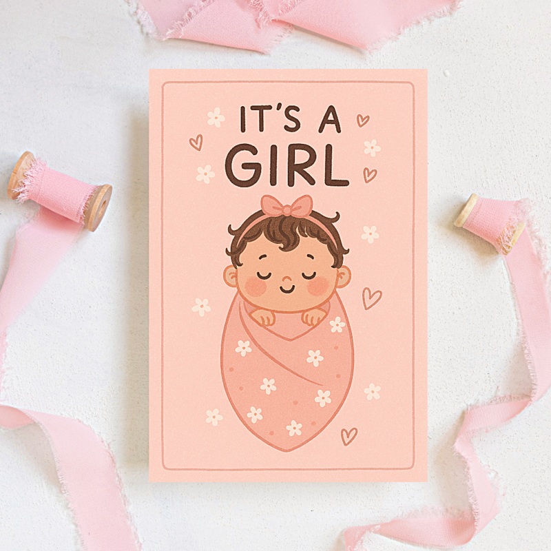 Cute New Baby Girl Card (ONLINE ORDER ONLY)