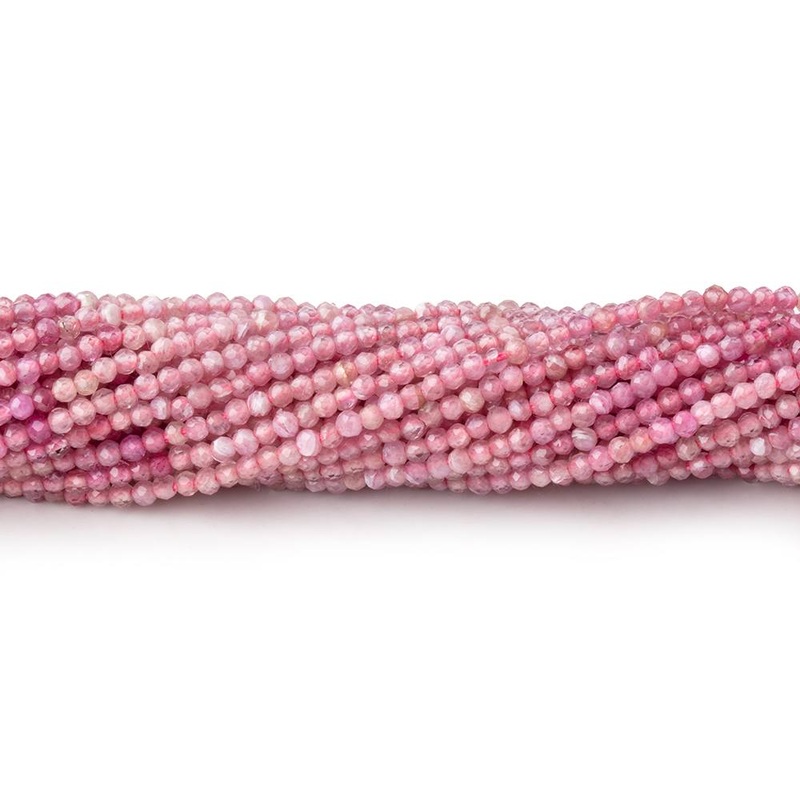 1.7mm Shaded Ruby Micro Faceted Round Beads 13 inch 230 pieces (ONLINE ORDER ONLY)