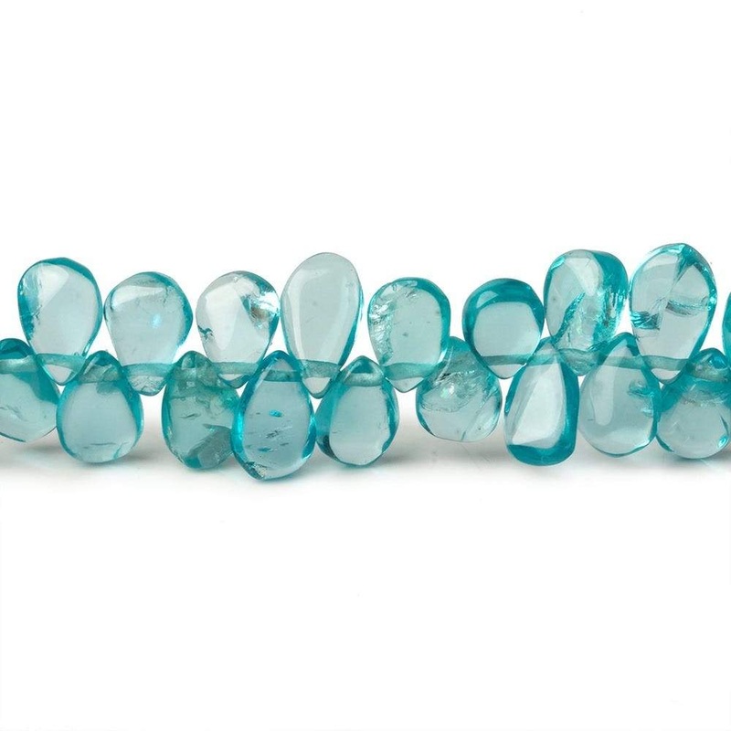 6×4-8x5mm Pool Blue Apatite Plain Pear Beads 9 inch 86 pieces (ONLINE ORDER ONLY)