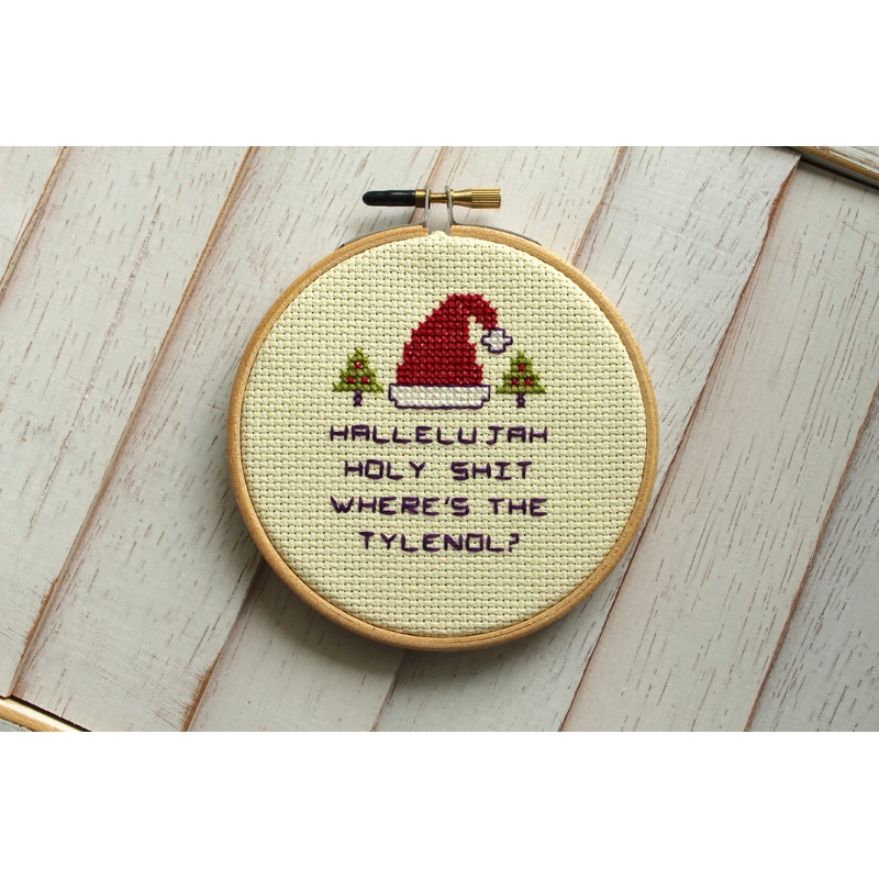 Christmas Vacation Quote Cross Stitch Kit  Funny Holiday Design (ONLINE ORDER ONLY)