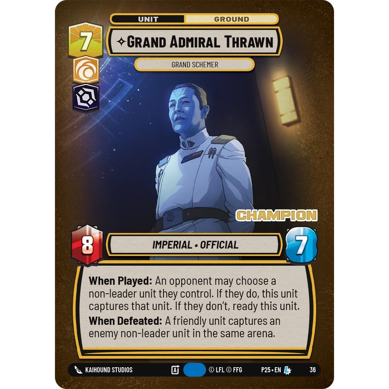 Grand Admiral Thrawn – Grand Schemer (Champion) (36) (36) [Secrets of Power: Weekly Play]