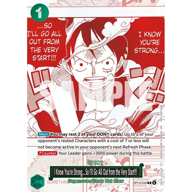 I Know You’re Strong… So I’ll Go All Out from the Very Start!!! (3rd Anniversary Treasure Campaign Pack) [One Piece Promotion Cards]