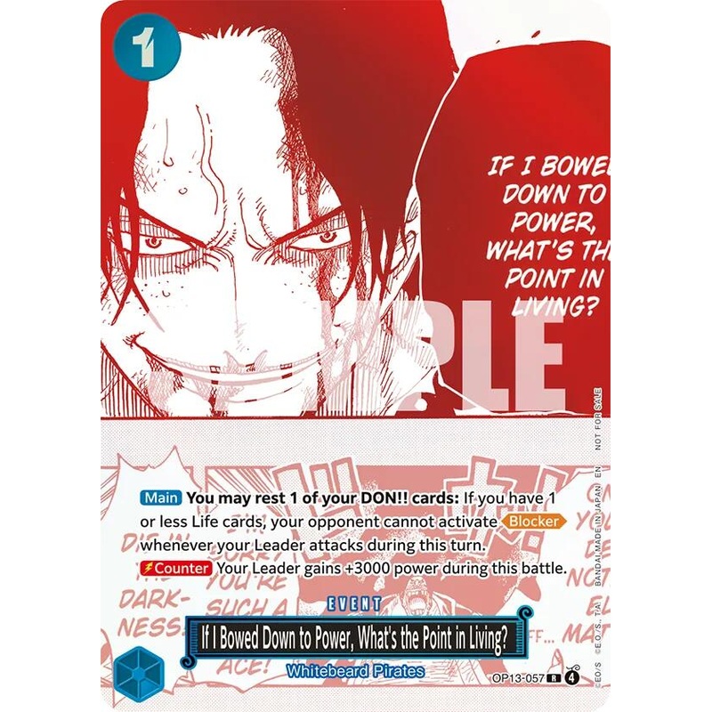 If I Bowed Down to Power, What’s the Point in Living? (3rd Anniversary Treasure Campaign Pack) [One Piece Promotion Cards]