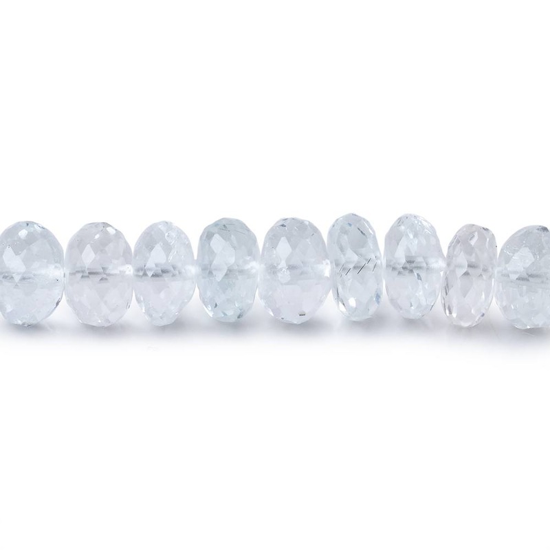 6mm Pale Blue Topaz Faceted Rondelle Beads 8 inch 45 pieces AA (ONLINE ORDER ONLY)