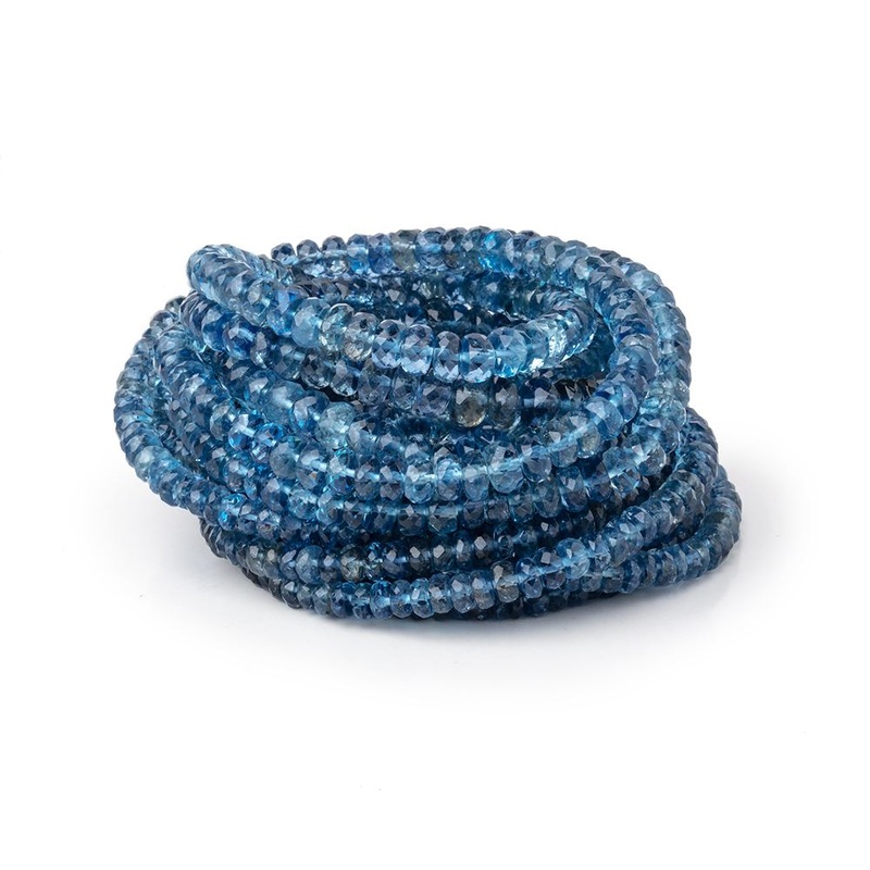 3-5mm Santa Maria Aquamarine Faceted Rondelles 16 inch 163 Beads AAA (ONLINE ORDER ONLY)