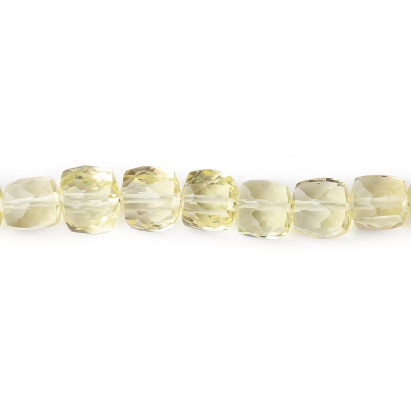 5-6mm Lemon Quartz Faceted Cube Beads 8.25 inch 36 pieces (ONLINE ORDER ONLY)
