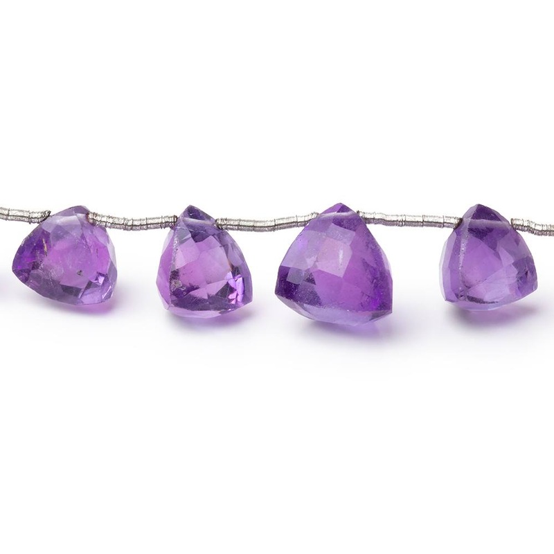 7-10mm Amethyst Faceted Trillion Beads 6.5 inch 15 pieces (ONLINE ORDER ONLY)