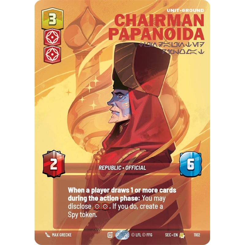 Chairman Papanoida – Undaunted Diplomat (Prestige Foil) (1102) (1102) [Secrets of Power]