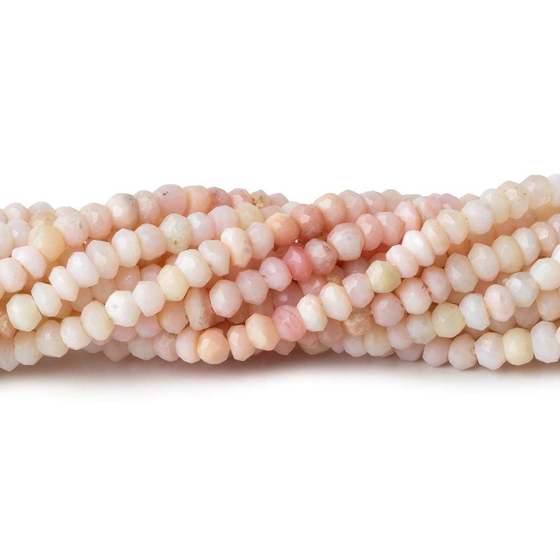 3mm Pink Peruvian Opal Faceted Rondelle Beads 13 inch 155 pieces (ONLINE ORDER ONLY)