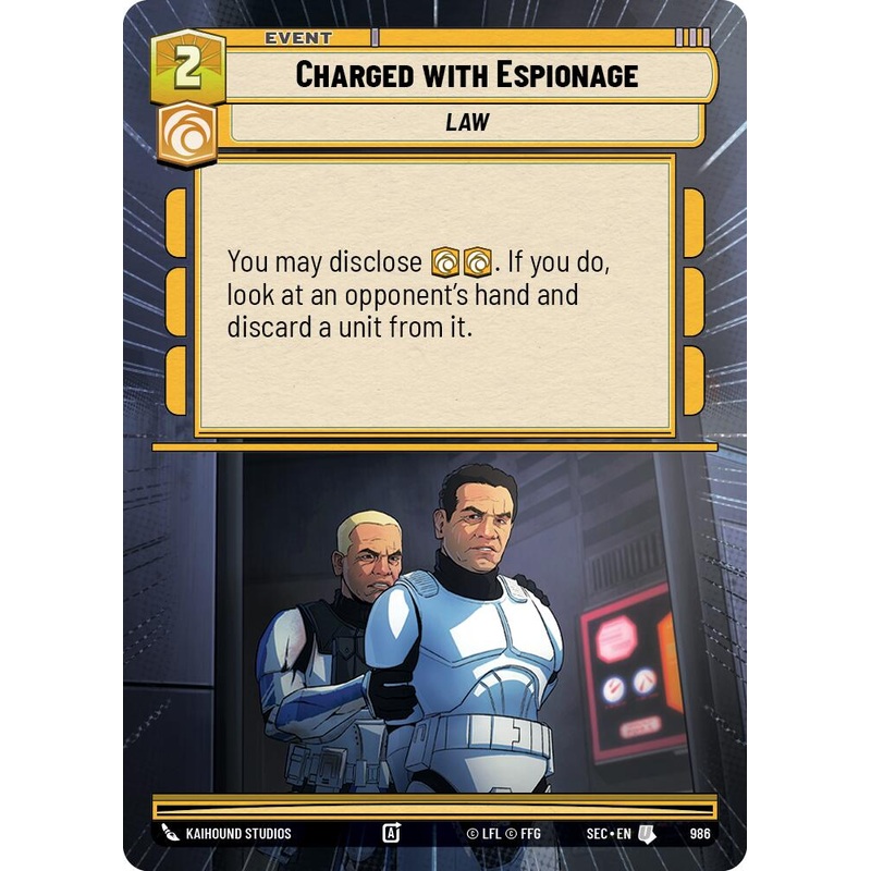 Charged with Espionage (986) (Hyperspace Foil) (986) [Secrets of Power]