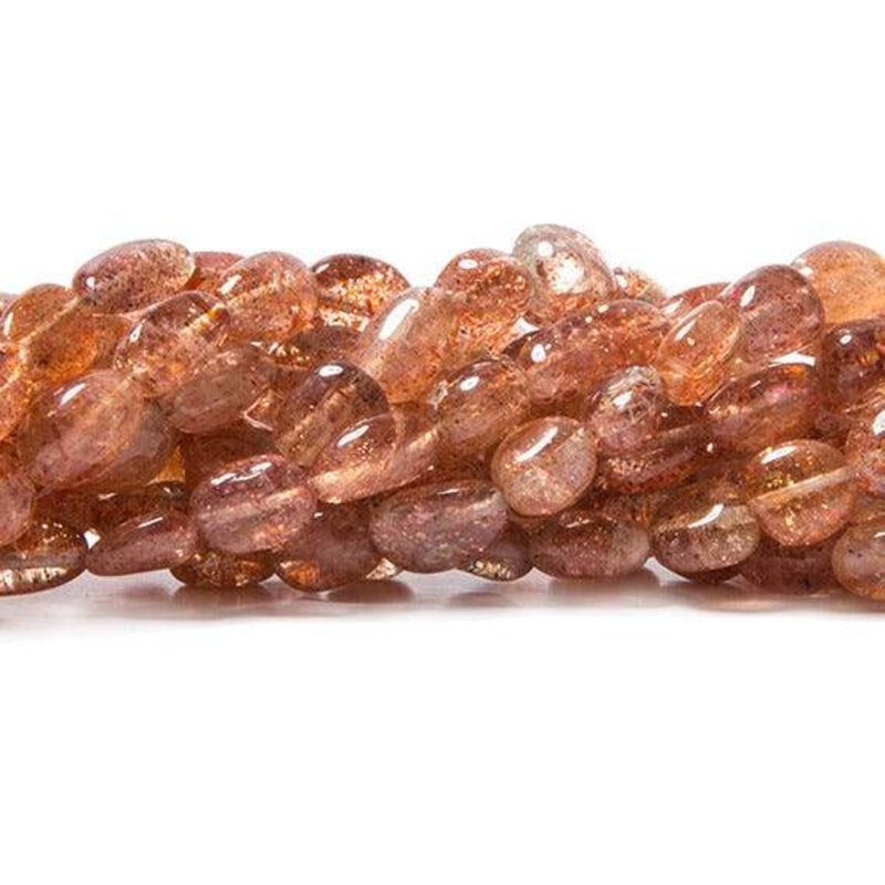 5×4-8x6mm Sunstone plain nugget beads 18 inches 68 pieces (ONLINE ORDER ONLY)