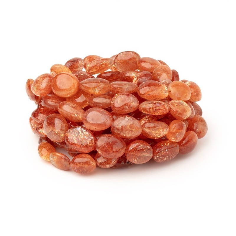 6.5×5-12x10mm Sunstone Plain Nugget Beads 16 inch 39 pieces AA (ONLINE ORDER ONLY)