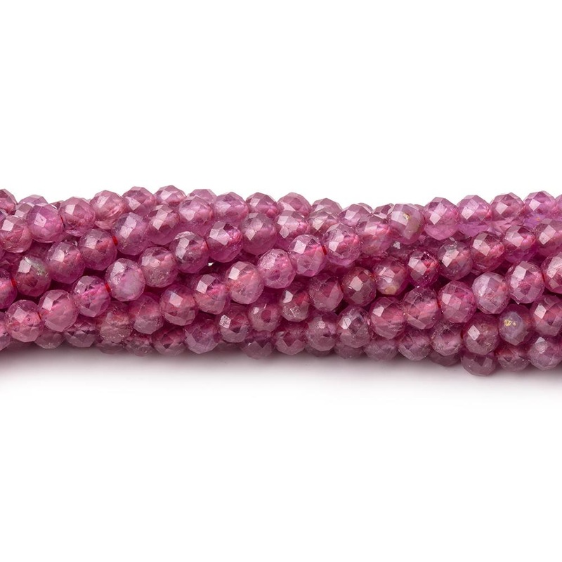 3.5mm Ruby Micro Faceted Rondelle Beads 12.5 inch 108 pieces A (ONLINE ORDER ONLY)