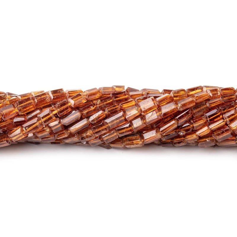 3.5-5mm Spessartite Garnet Faceted Rectangle Beads 14 inch 74 pieces (ONLINE ORDER ONLY)