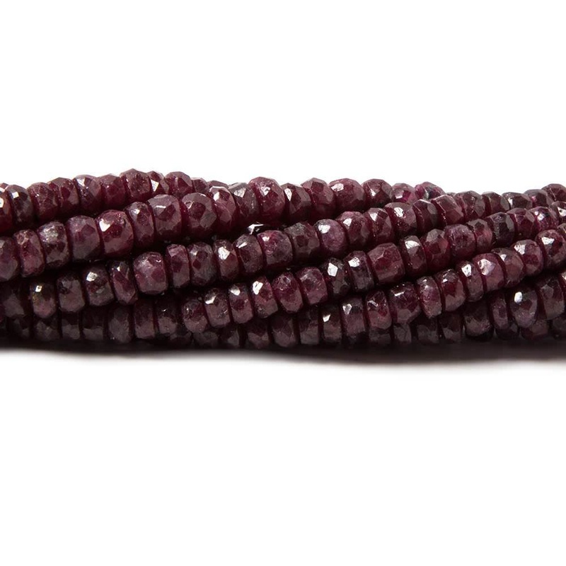 3-3.5mm Ruby faceted rondelle beads 16 inches 219 pieces (ONLINE ORDER ONLY)