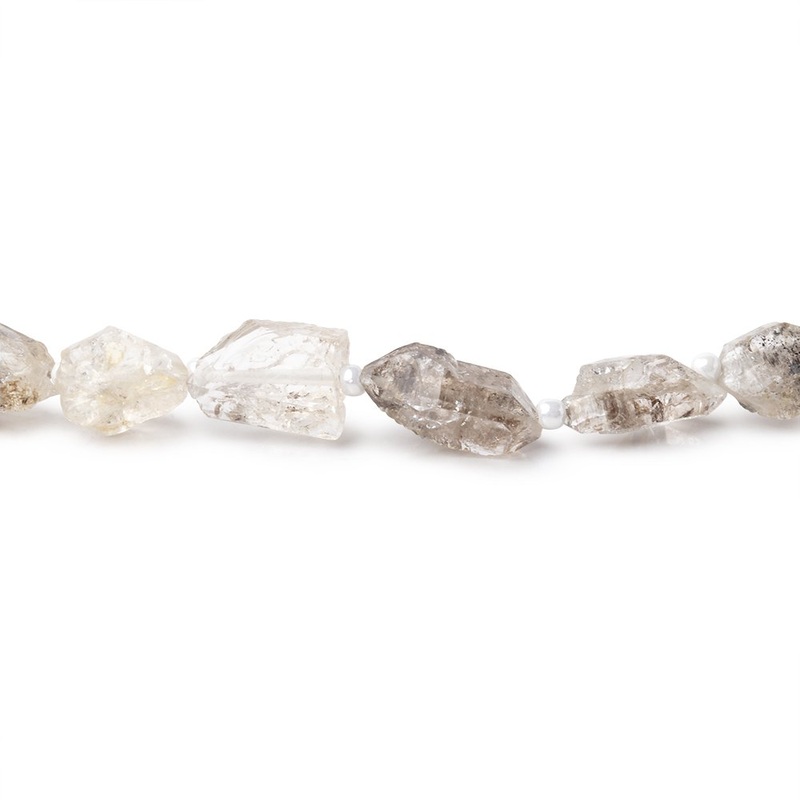 5×4-11x6mm Double Terminated Quartz natural crystal beads 15 inch 42 pieces (ONLINE ORDER ONLY)