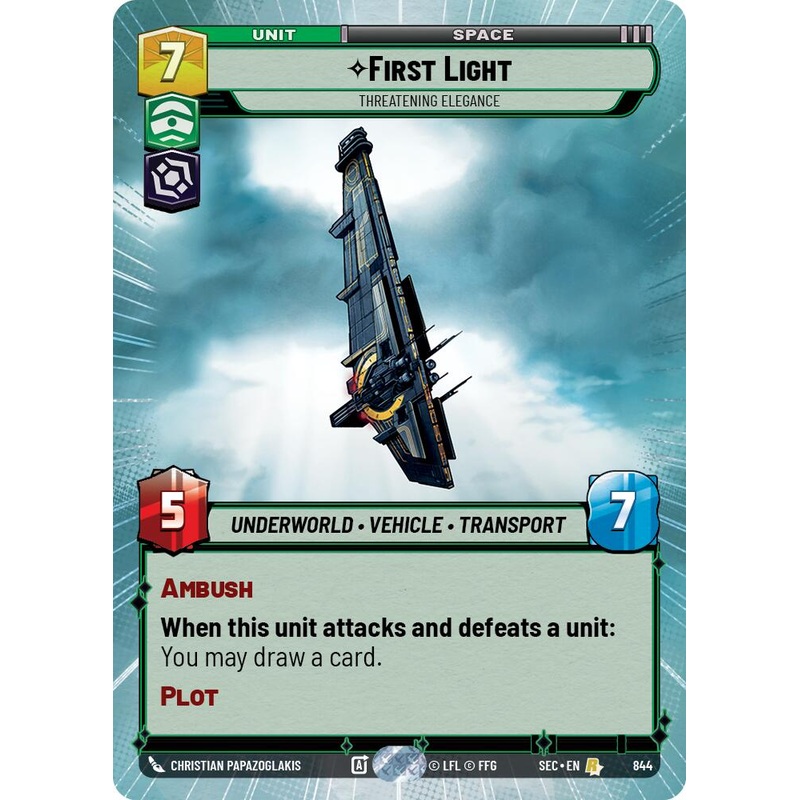 First Light – Threatening Elegance (Hyperspace Foil) (844) (844) [Secrets of Power]