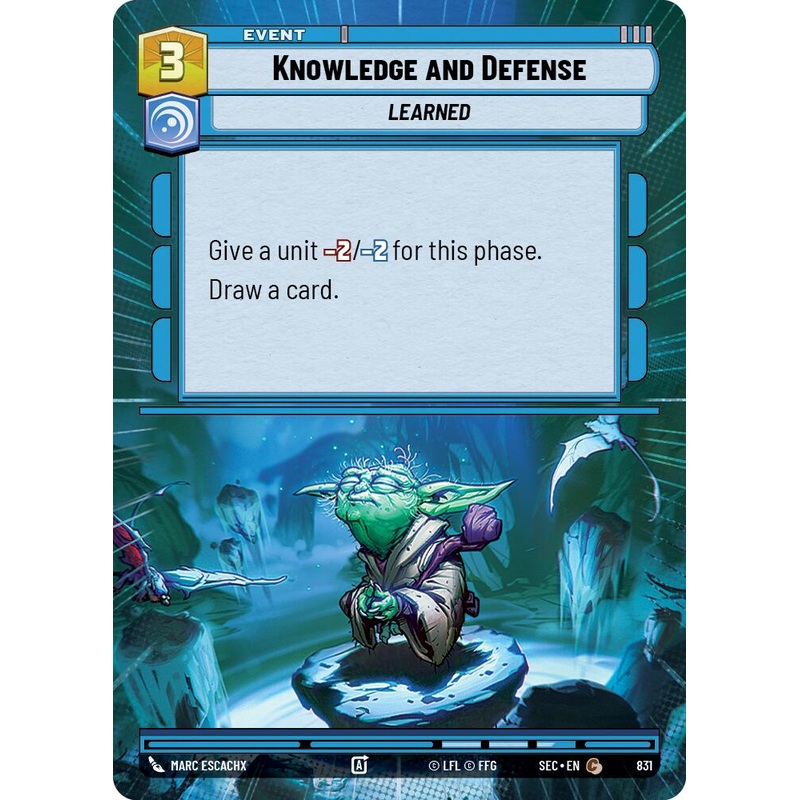 Knowledge and Defense (831) (Hyperspace Foil) (831) [Secrets of Power]