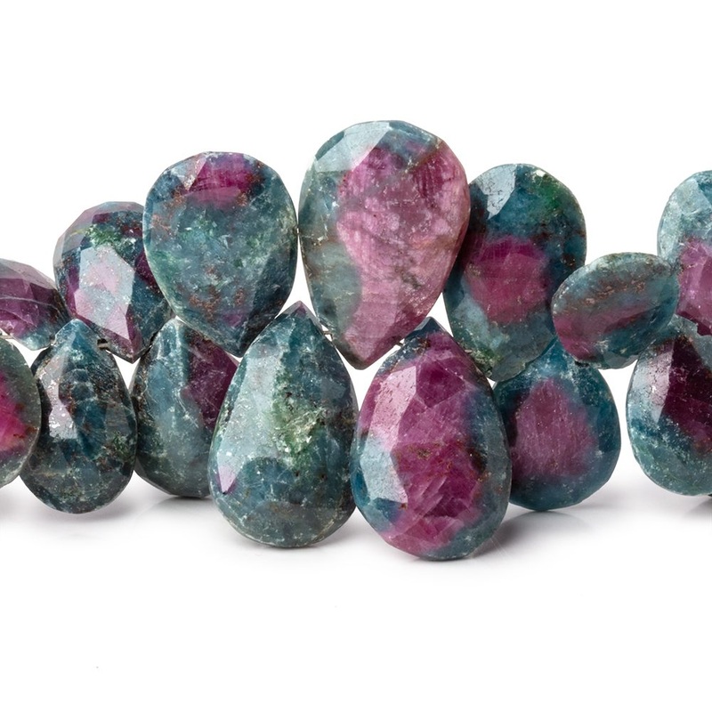 12×8-20x13mm Ruby in Zoisite Faceted Pear Beads 9 inch 56 pieces (ONLINE ORDER ONLY)