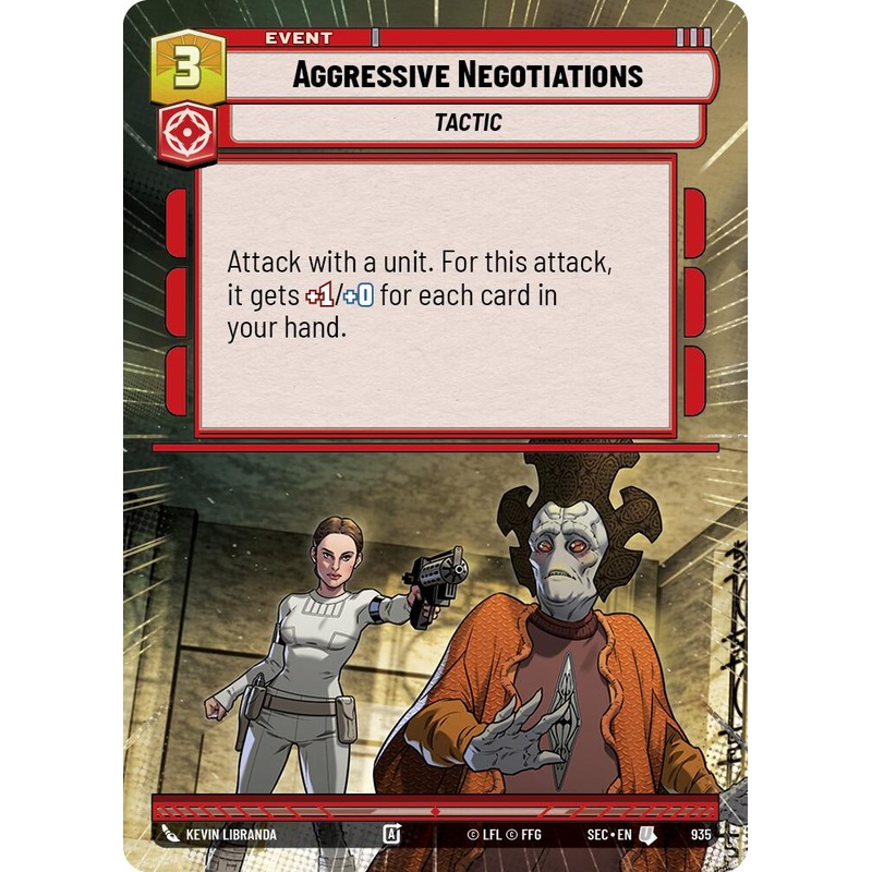Aggressive Negotiations (935) (Hyperspace Foil) (935) [Secrets of Power]