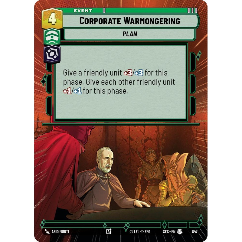 Corporate Warmongering (847) (Hyperspace Foil) (847) [Secrets of Power]
