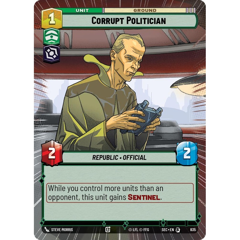Corrupt Politician (835) (Hyperspace Foil) (835) [Secrets of Power]