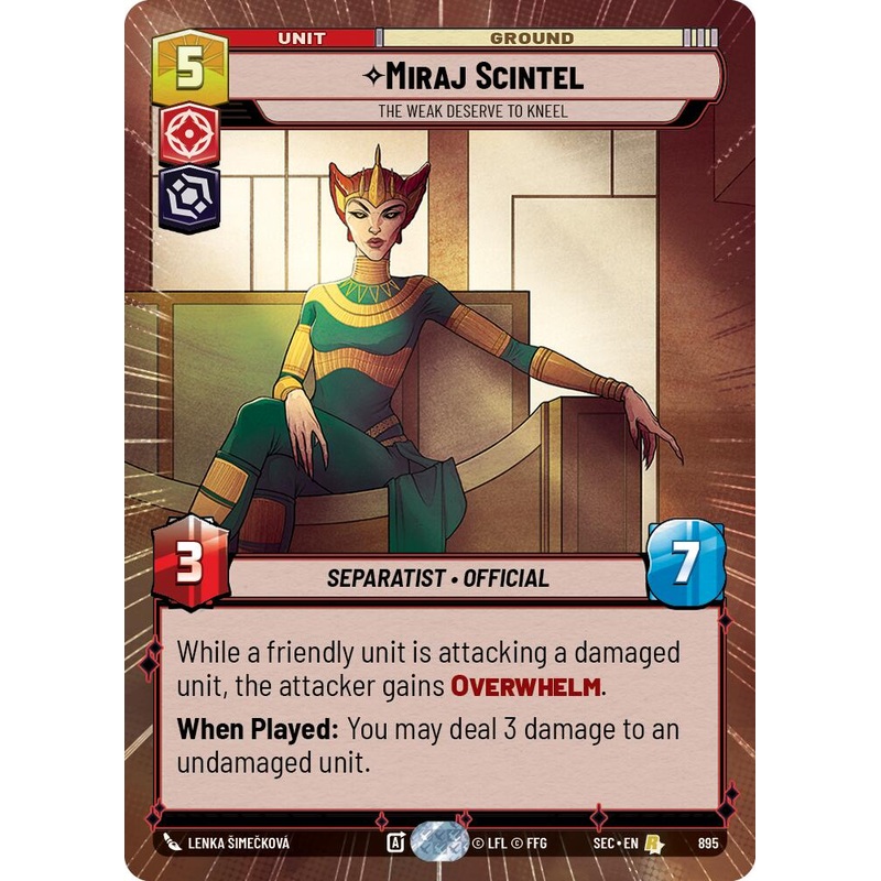 Miraj Scintel – The Weak Deserve to Kneel (Hyperspace Foil) (895) (895) [Secrets of Power]