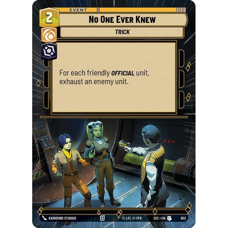 No One Ever Knew (952) (Hyperspace Foil) (952) [Secrets of Power]