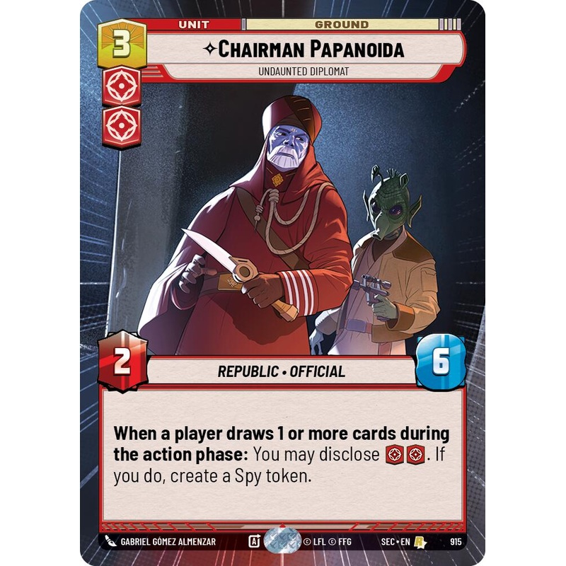 Chairman Papanoida – Undaunted Diplomat (Hyperspace Foil) (915) (915) [Secrets of Power]
