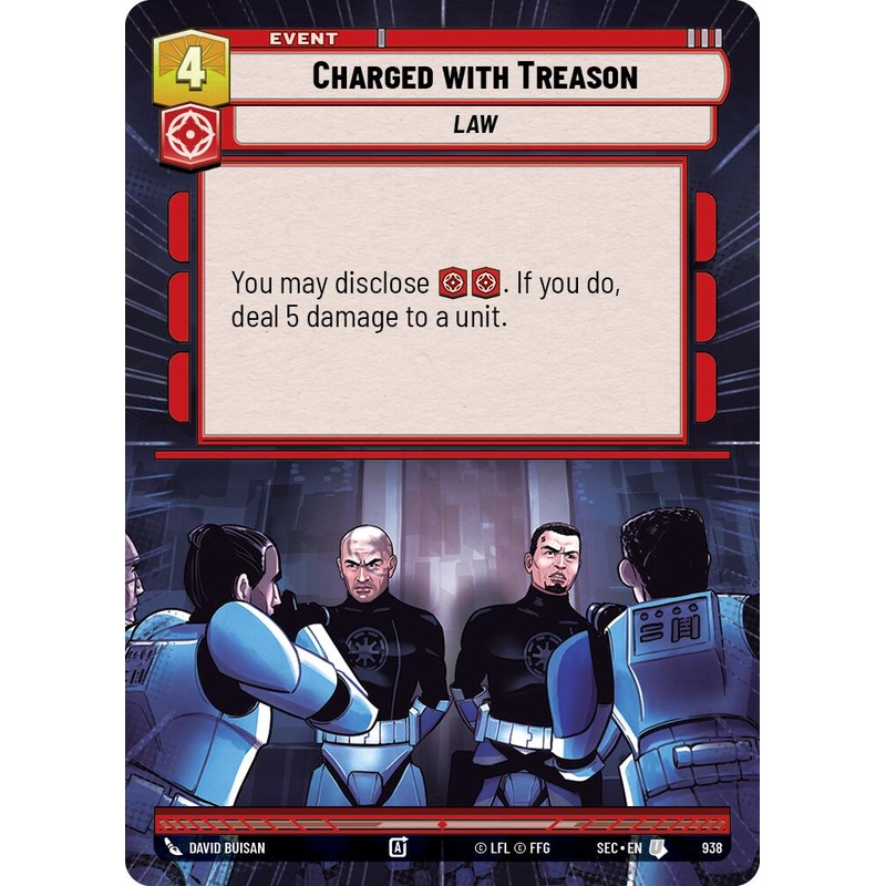 Charged with Treason (938) (Hyperspace Foil) (938) [Secrets of Power]