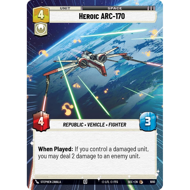 Heroic ARC-170 – 170 (1010) (Hyperspace Foil) (1010) (1010) [Secrets of Power]