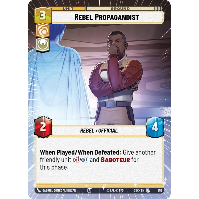 Rebel Propagandist (958) (Hyperspace Foil) (958) [Secrets of Power]