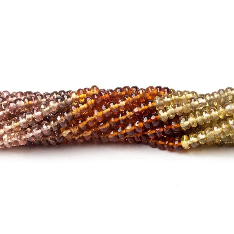 3mm Multi-gemstone Plain Rondelle Beads 13.5 inch 185 pieces (ONLINE ORDER ONLY)