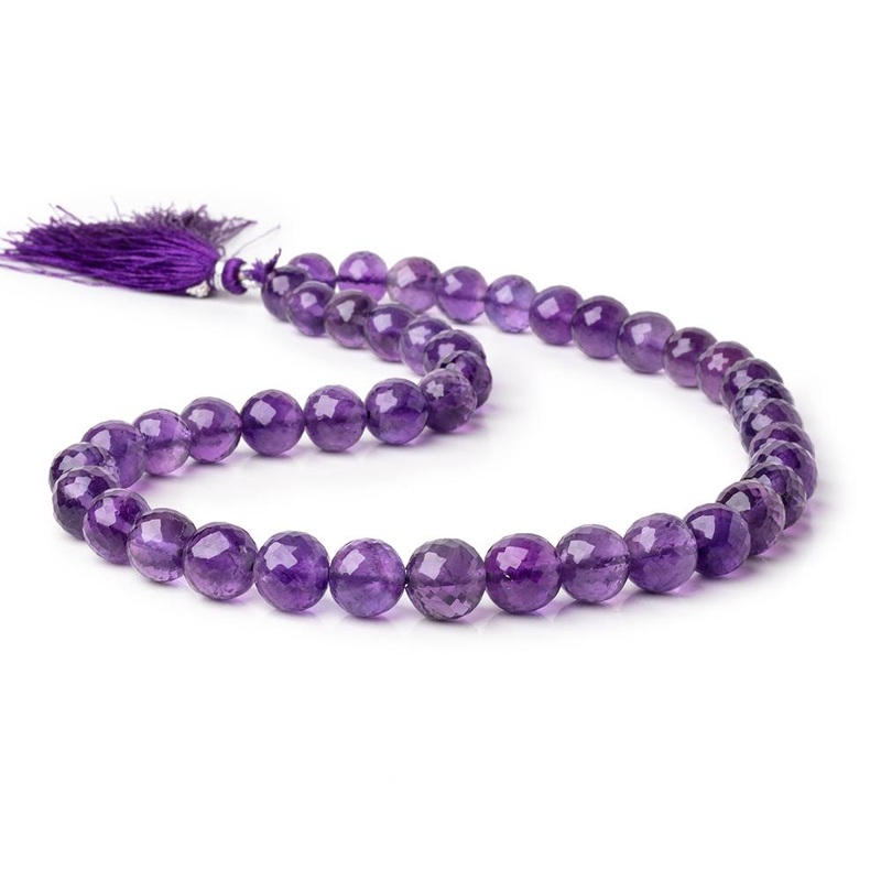 9-11.5mm Amethyst faceted round beads 16 inch 40 pieces (ONLINE ORDER ONLY)
