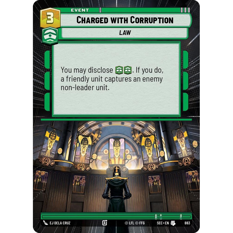 Charged with Corruption (883) (Hyperspace Foil) (883) [Secrets of Power]